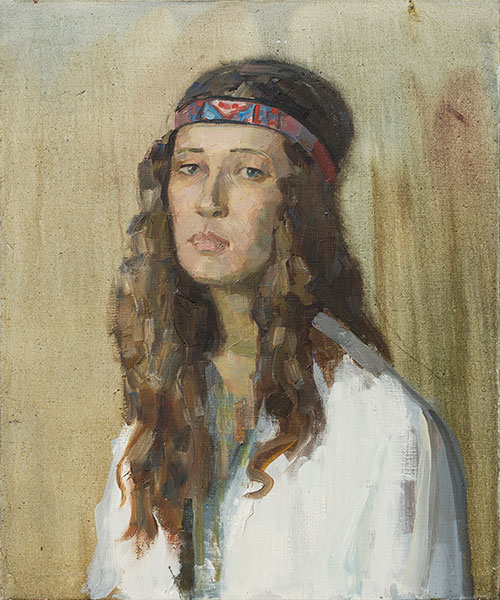 The painter Aleksei Demchenko. Artwork Picture Painting Canvas Portrait. Portrait of Julia. 2007, 60 x 50 cm, oil on canvas